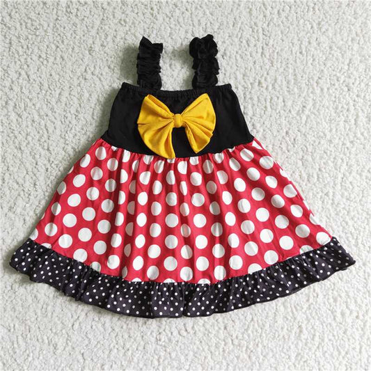 G5-14-5- Yellow bow white dot red and black top