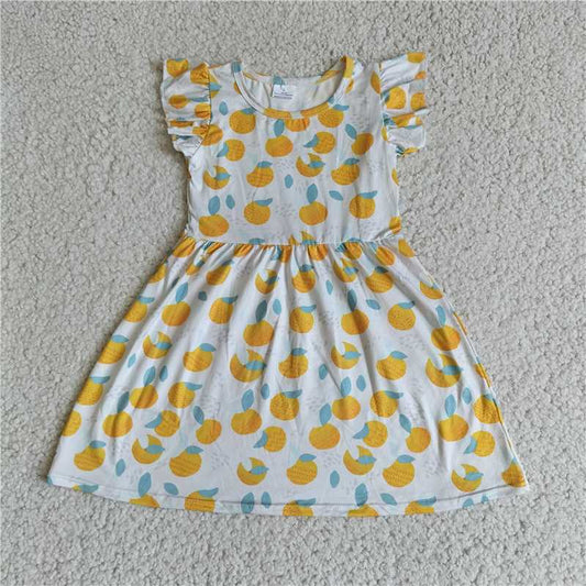 G4-17-1,' Yellow orange white flying sleeves dress