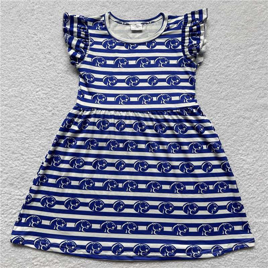 Blue and white striped flying sleeve dress 蓝白条纹飞袖裙