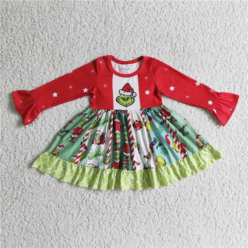 RTS NO MOQ Long Sleeve Santa Claus Dress