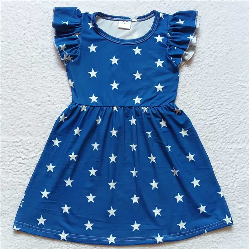 "G4-4-9'. Five-pointed star blue flying sleeve dress"