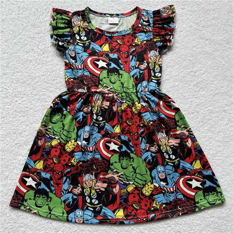 RTS SALES NO MOQ G4-11-7【】 Green Monster Spider-Man Flying Sleeve Skirt