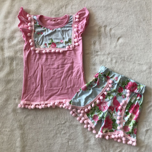 G3-2 Fluffy flower short-sleeved suit