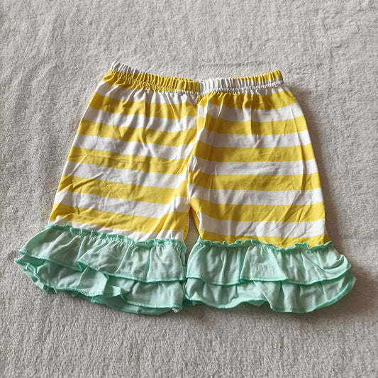 G5-8-2‘\\’. Light yellow striped light blue lace shorts