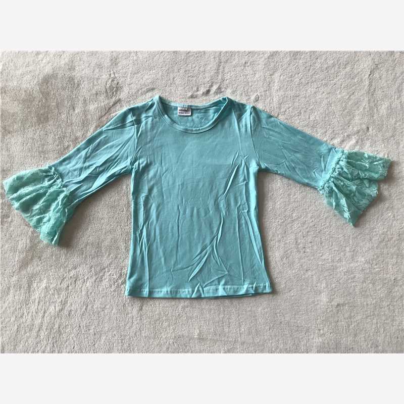 RTS SALES NO MOQ G3-20-6./; Adult light blue lace sleeve top