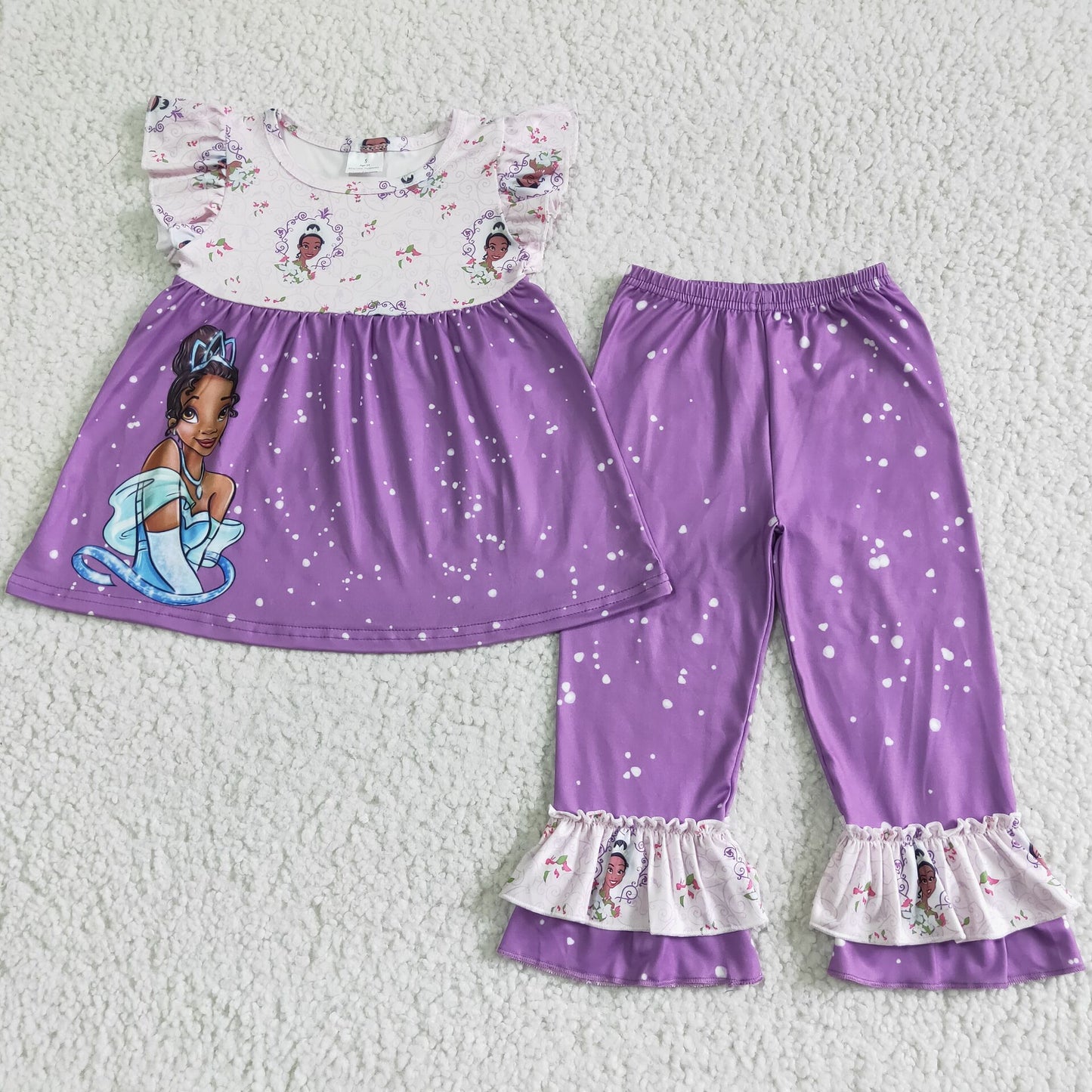 GSPO0058 Disney Black Princess Purple Flying Sleeves Pants Set