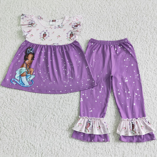 GSPO0058 Disney Black Princess Purple Flying Sleeves Pants Set