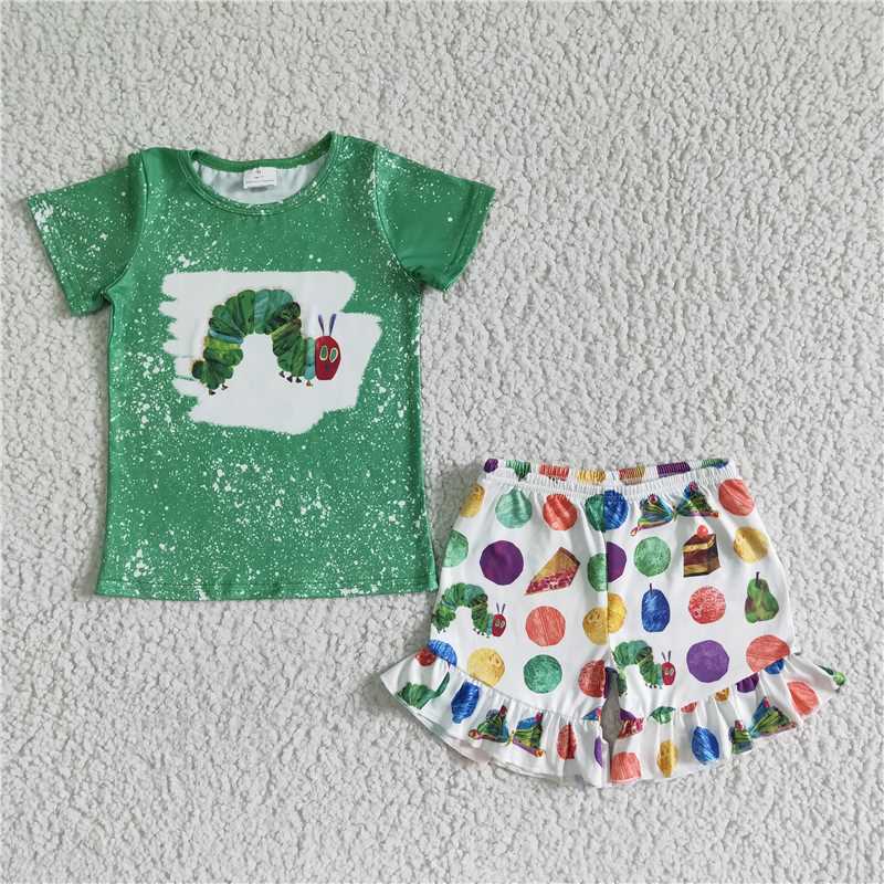 RTS NO MOQ Boys and Girls Caterpillar Bandage Summer Mixed Outfit