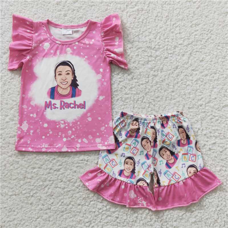 RTS NO MOQ baby girl clothes short-sleeved shorts suit & short-sleeved sets