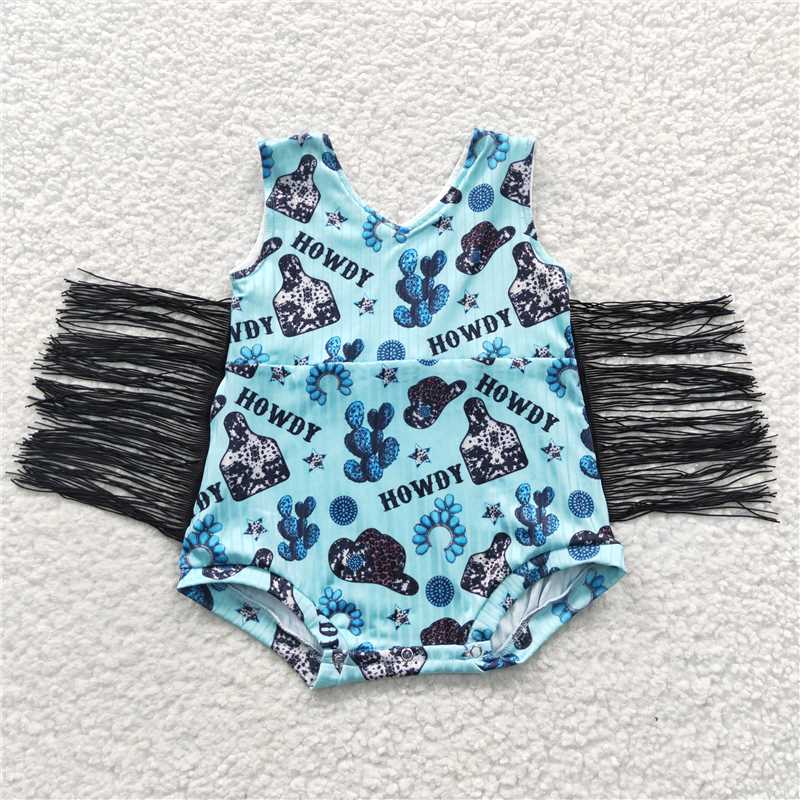 RTS NO MOQ SR0323 LR0051 LR0049 Baby Animal Print Fringe Short Romper