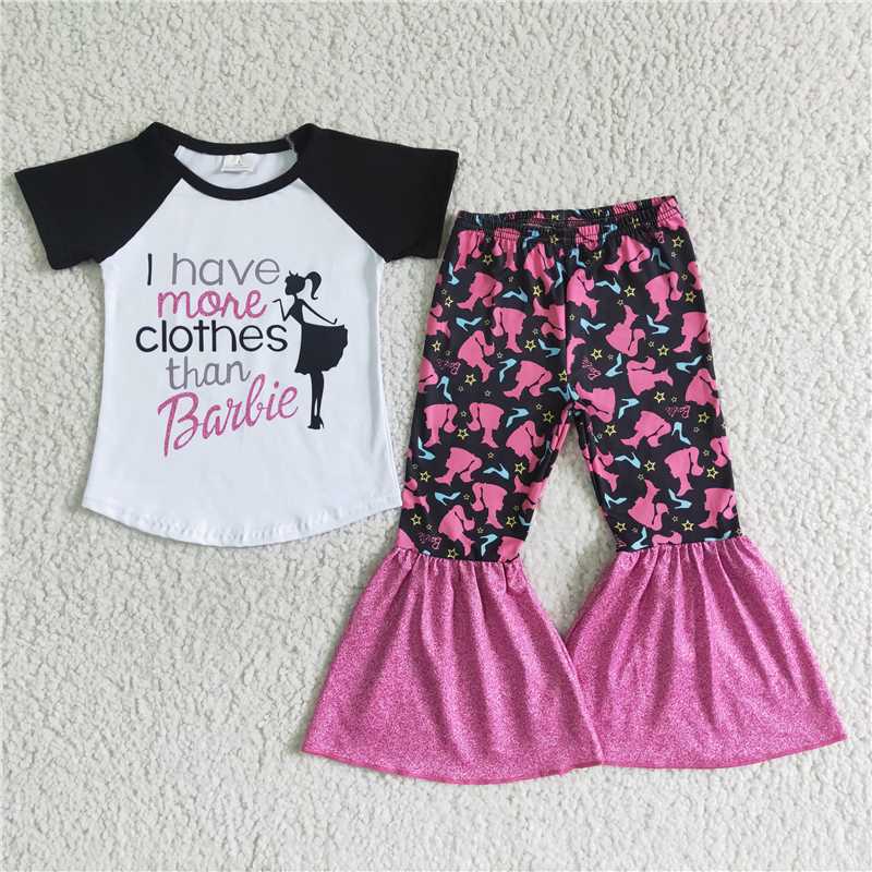 A11-10 Barbie print short-sleeved suit