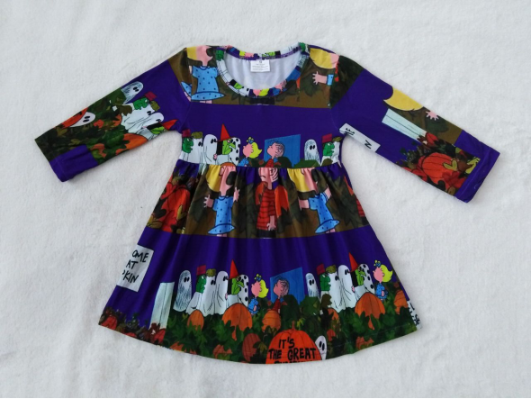 RTS NO MOQ SALES  G2-16-1/ Cartoon character long-sleeved dress