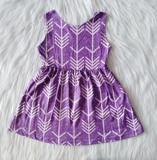 RTS SALES NO MOQ G1-8-2* Vertical striped purple sleeveless dress