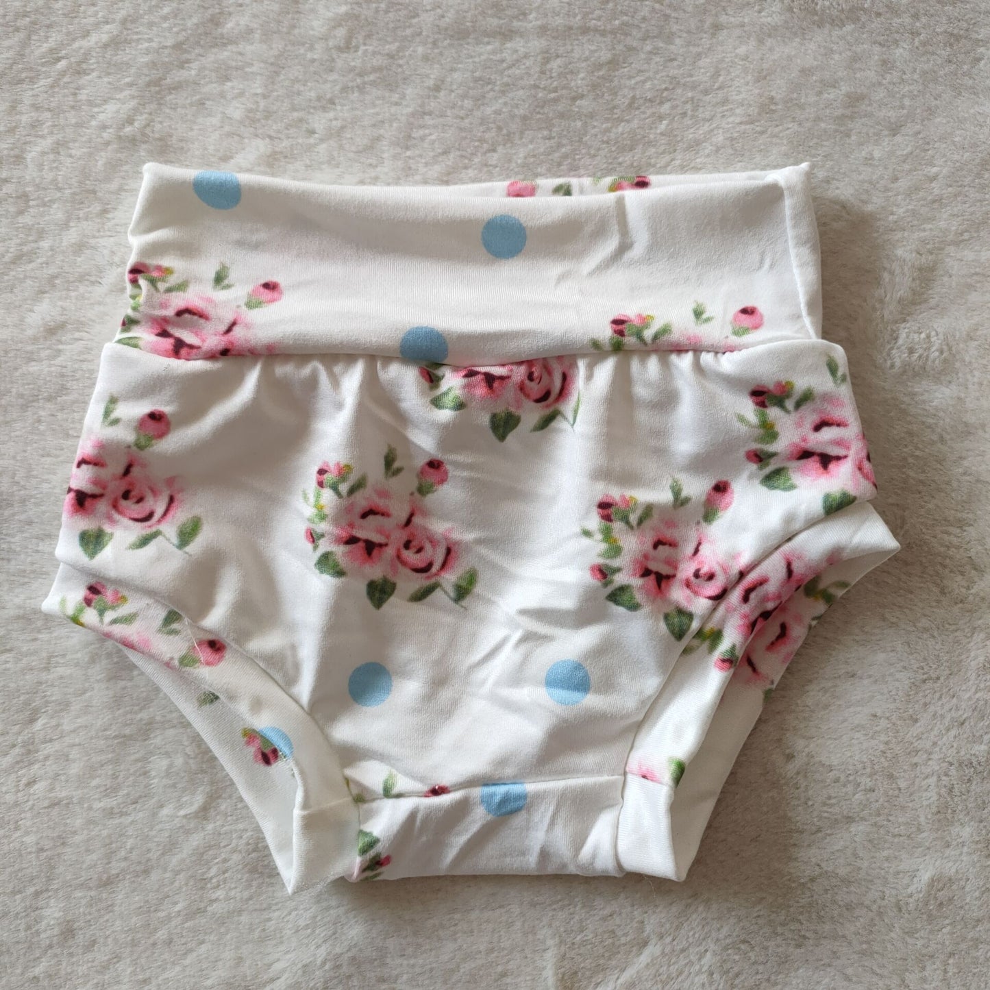 G2-4-*2 Blue polka dot pink flower thong