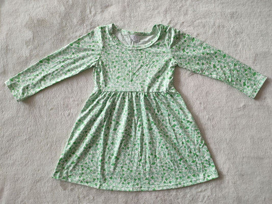 RTS NO MOQ SALES  G2-20-5***/ Green leaf vine long-sleeved dress