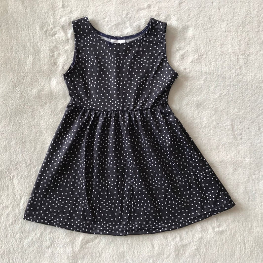 RTS SALES NO MOQG4-23-*2 Black sleeveless dress with white dots