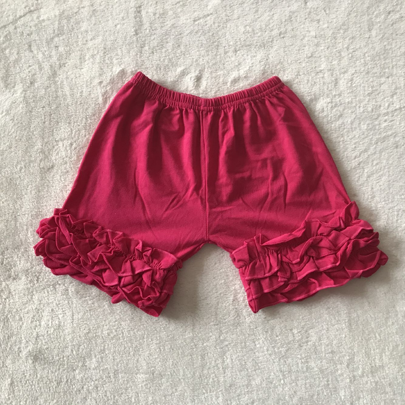 G5-4-**4 Dark rose red lace shorts