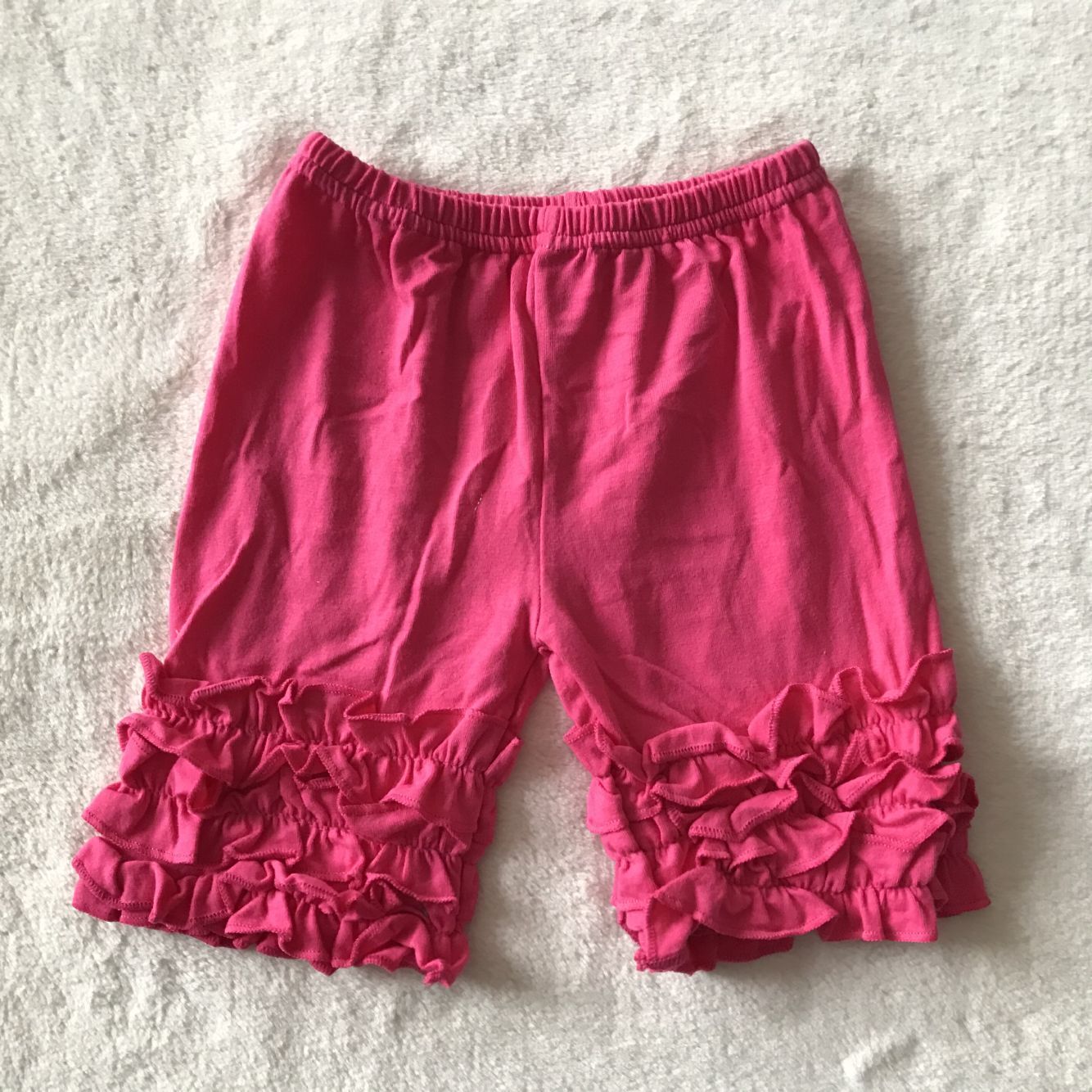 G5-4-//4 Rose red three-layer lace shorts