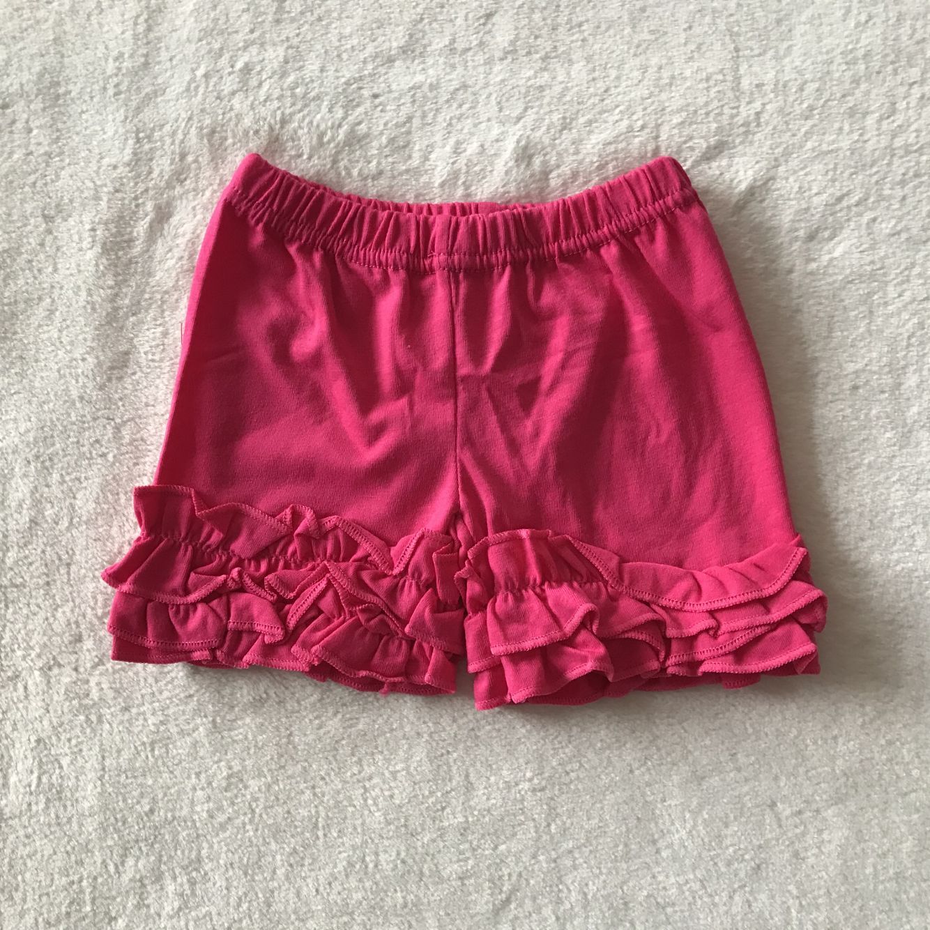 G5-8-3.. Rose red two-layer lace shorts