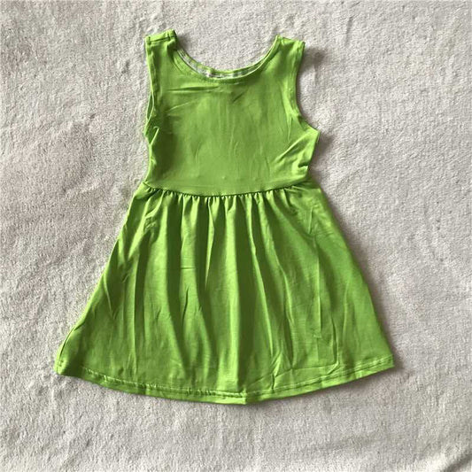 RTS SALES NO MOQ G4-27-2. Fruit green sleeveless dress