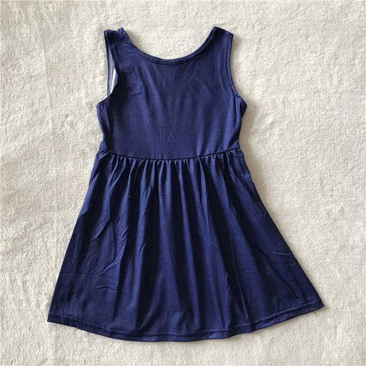 RTS SALES NO MOQ G4-27-2/ Dark blue sleeveless dress