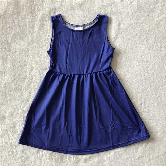 RTS SALES NO MOQ G4-27-2*/ Dark royal blue sleeveless dress