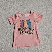 G3-15-2‘\\\’. Three-color bunny letter short-sleeved top