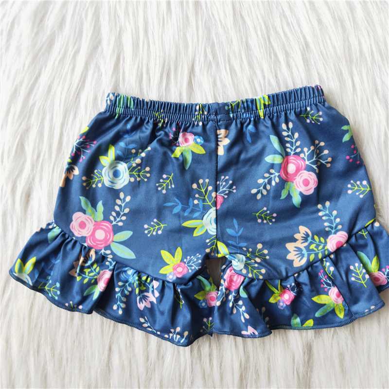 G5-4-1';; Rose pink and navy blue lace shorts