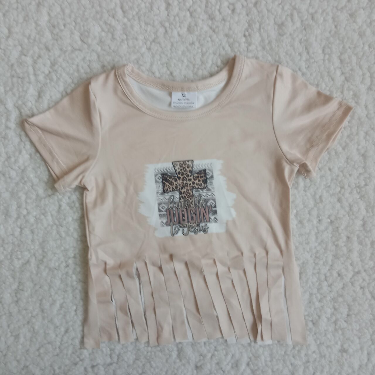 G2-3-6/* Leopard print Easter fringe short sleeves