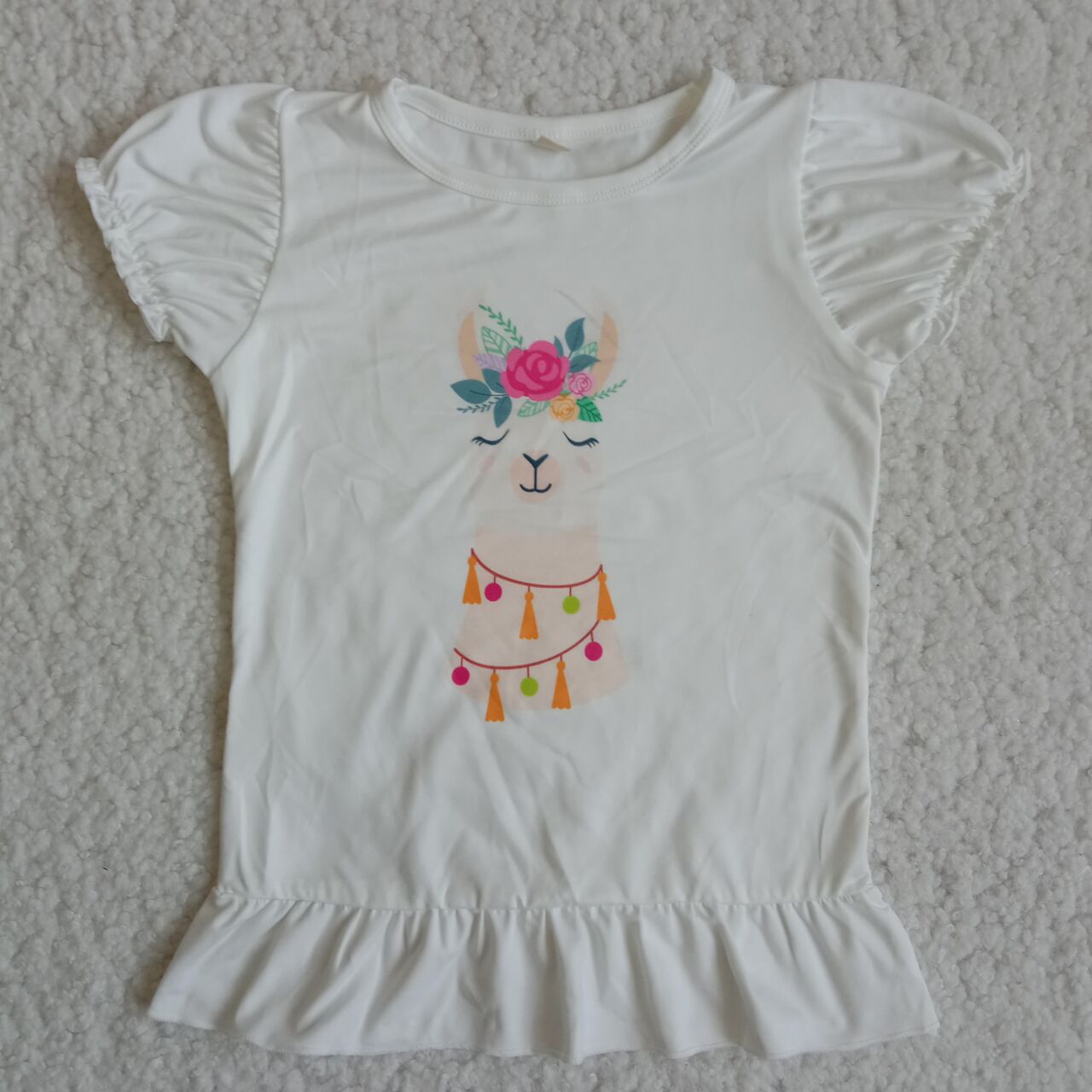 G2-3-8*/* Flower alpaca short sleeves