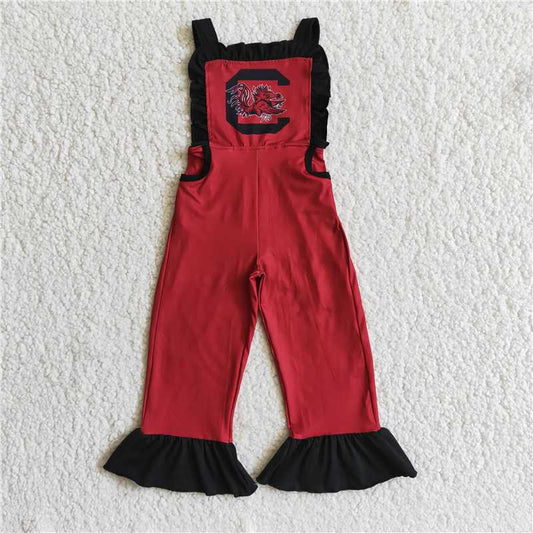 E3-14 dark red overalls