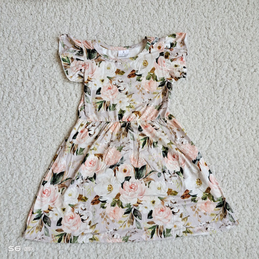 G3-23-4*'\ Orange rose beige flying sleeves dress