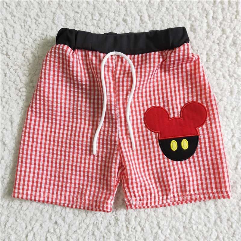 RTS A2-11 Boys Embroidered Mickey Seersucker Shorts