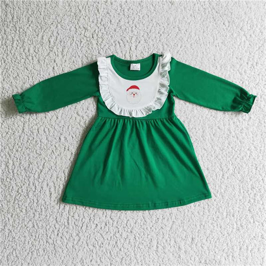 rts no moq GLD0108 Santa Green Long Sleeve Onesie