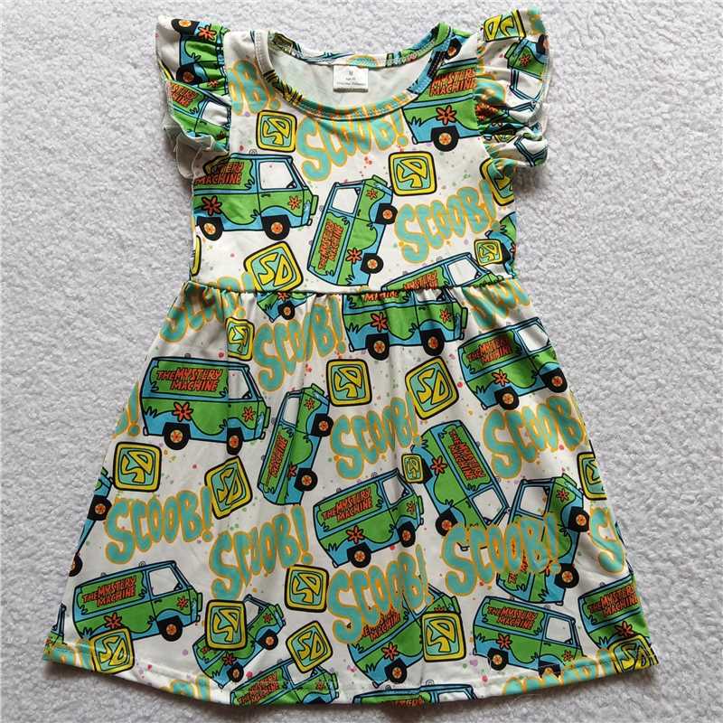 truck letter flying sleeve dress 卡车字母飞袖裙