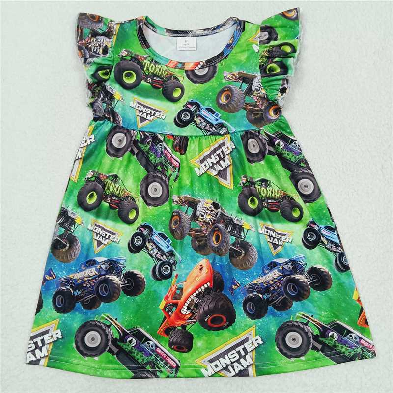 Racing green flying sleeve dress 赛车绿色飞袖裙