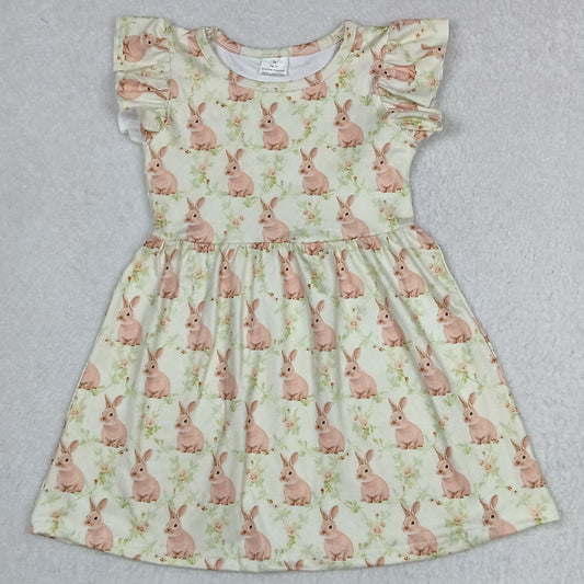 Rabbit beige flying sleeve dress 兔子米白色飞袖裙