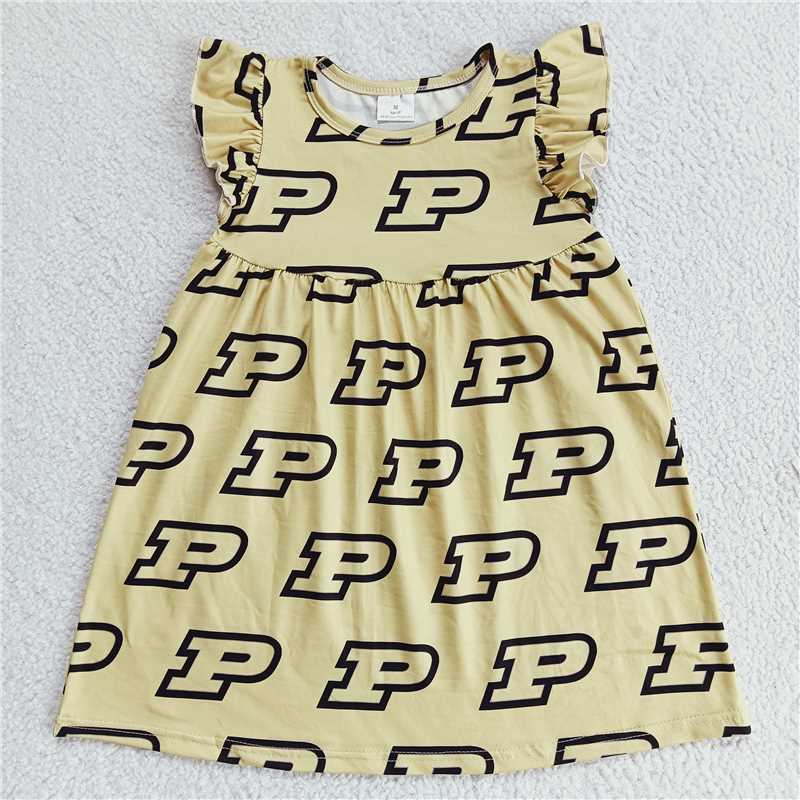 Black edge P goose yellow flying sleeve dress 黑边P鹅黄色飞袖裙