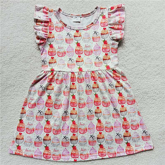 Colorful ice cream white flying sleeve dress 彩色冰淇淋白色飞袖裙