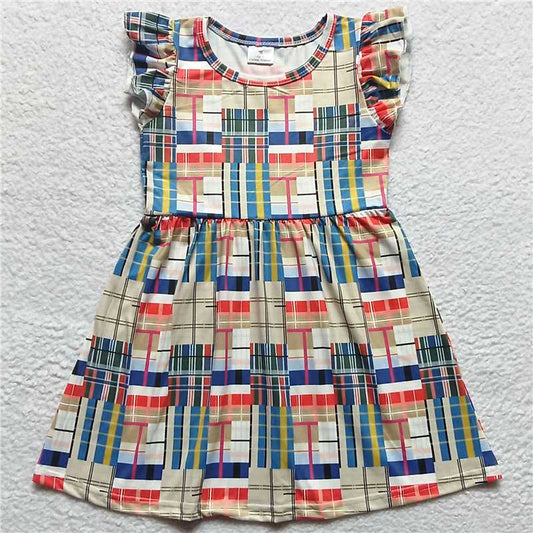 G2-17, Colorful plaid flying sleeves skirt