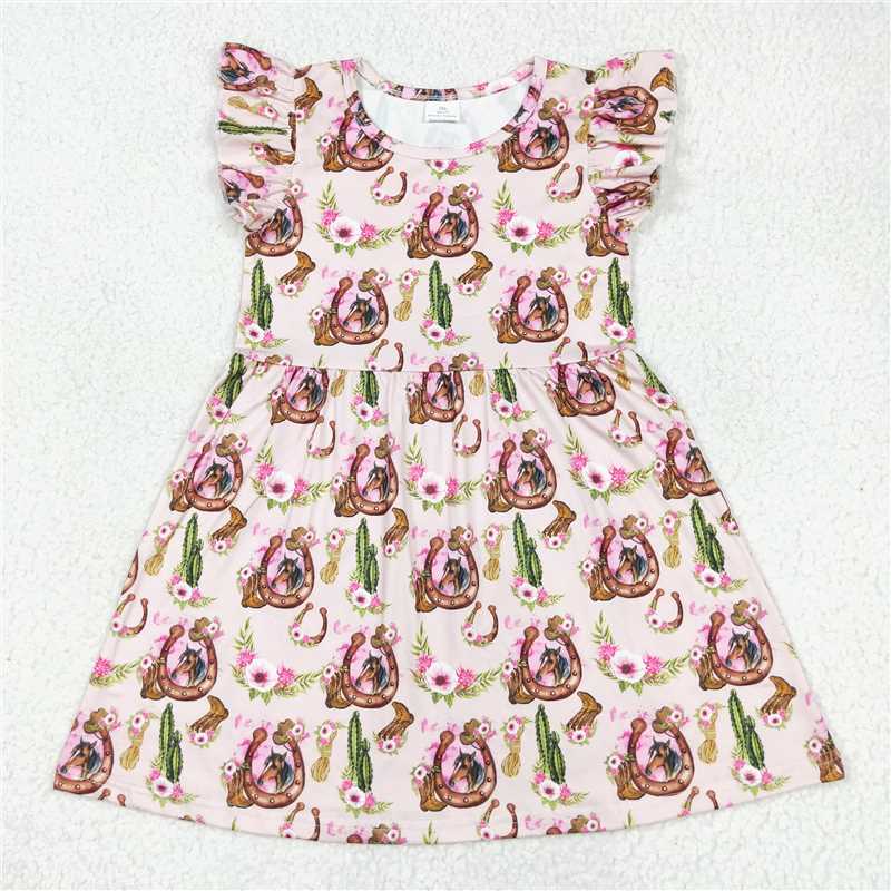 Horse cactus flesh pink flying sleeve dress 马仙人掌肉粉色飞袖裙