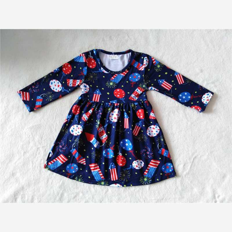 RTS NO MOQ SALES  G2-20-5 Star Rocket Long Sleeve Dress