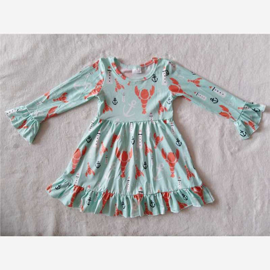 RTS NO MOQ SALES  G2-20-5. Lobster long-sleeved dress