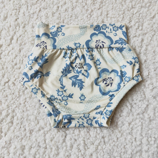 G2-12- Watercolor blue flower beige thong