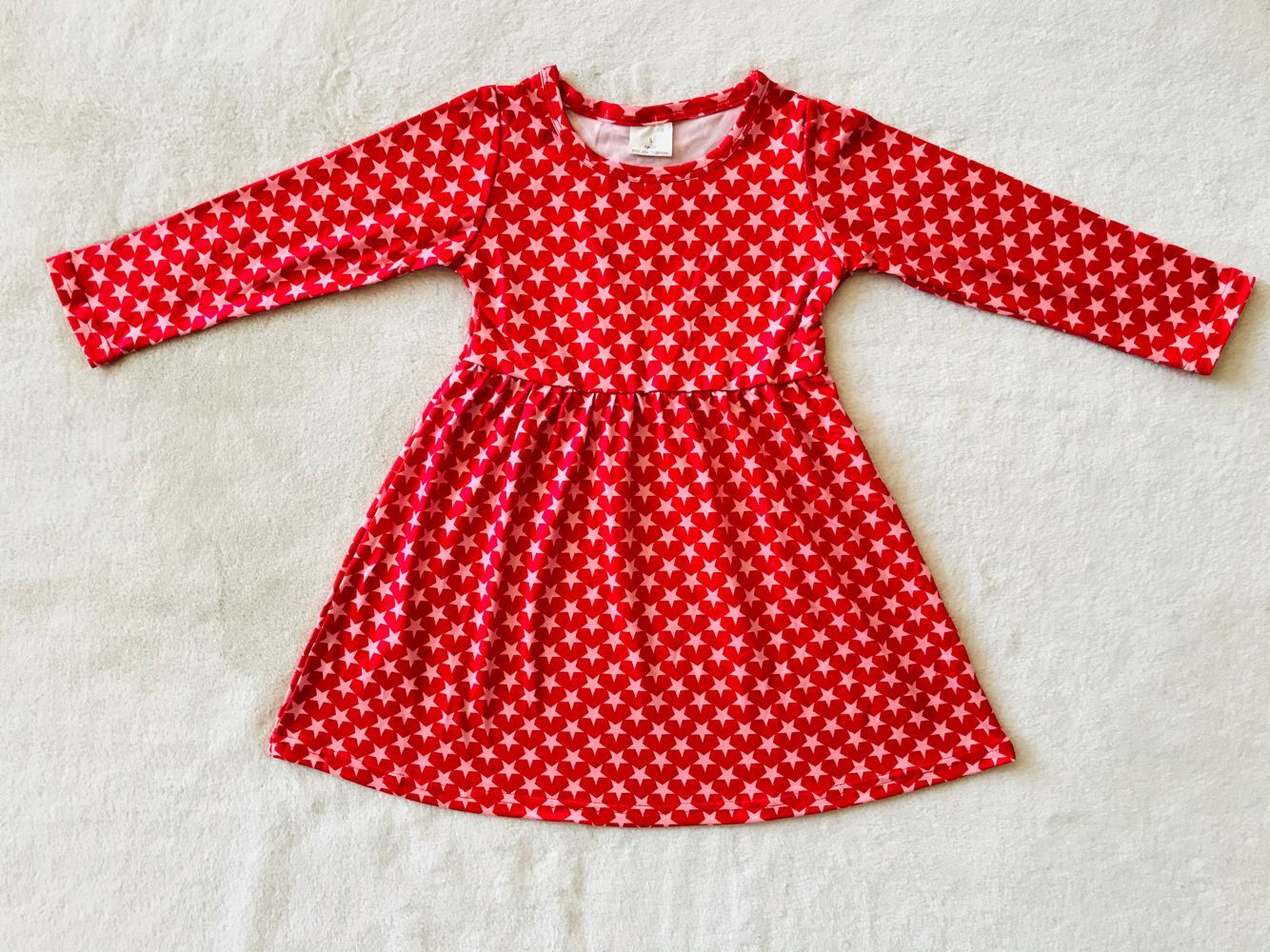 RTS NO MOQ SALES  G3-12-2*/* ☆Red long-sleeved dress