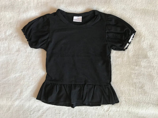 G3-18/ Girls' black puff sleeve top