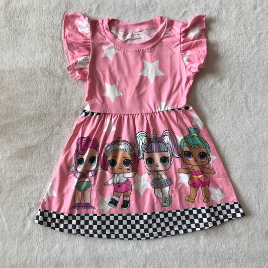 RTS SALES NO MOQ G5-7-1‘*’ White☆ Big Head Girl Pink Skirt