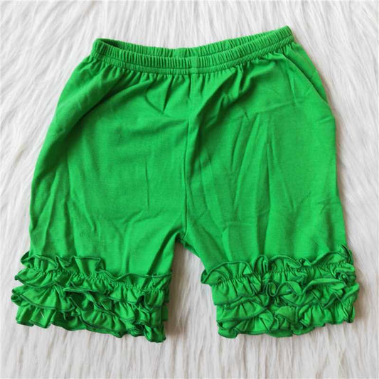 G5-4-4// Lawn Green Three-Layer Lace Shorts