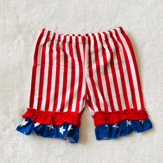 G2-6- Red vertical stripes and blue star lace shorts