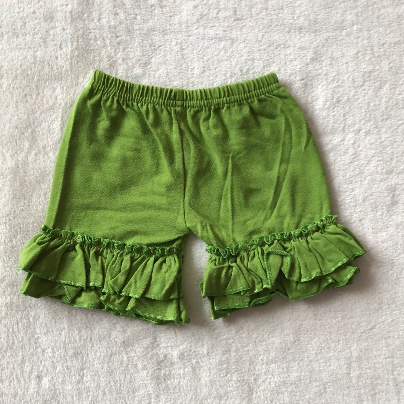 G2-10 Fruit green two-layer lace shorts